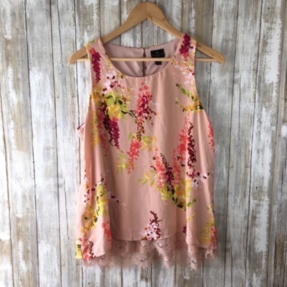 Worthington Tops - NWT Worthington Rose Floral Overlay Blouse